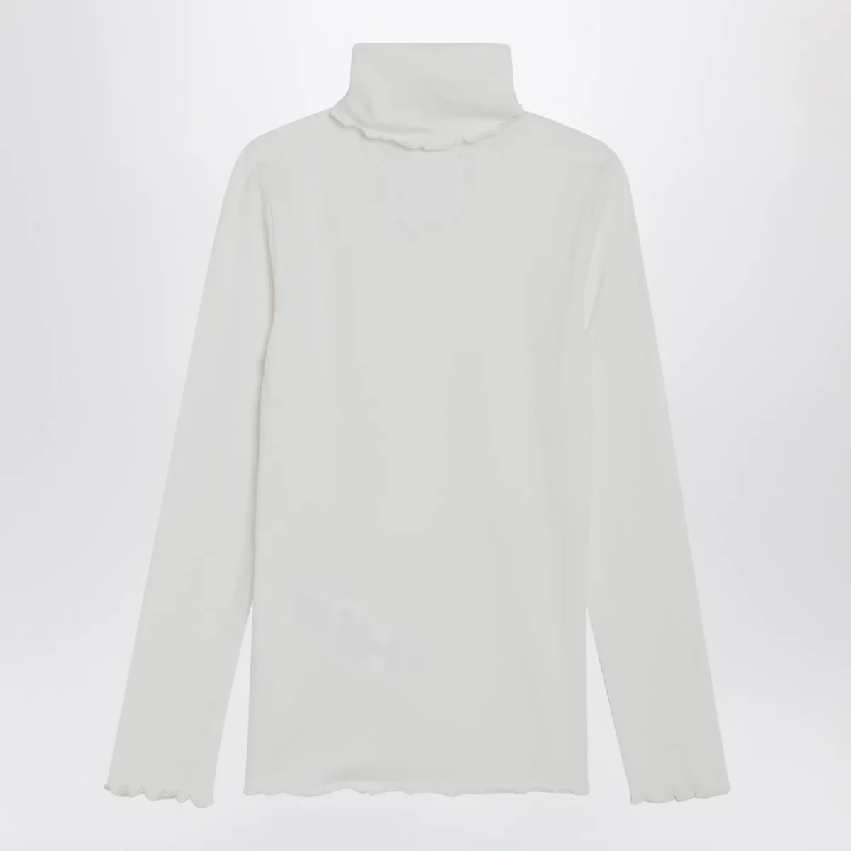 Maglia dolcevita avorio in misto cotone - Image 3