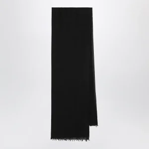 Sciarpa nera in misto seta e cashmere