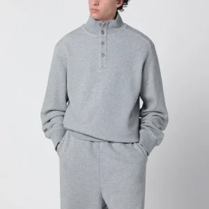 Maglia con bottoni grigia in cotone