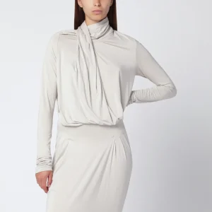 Maglia drappeggiata avorio