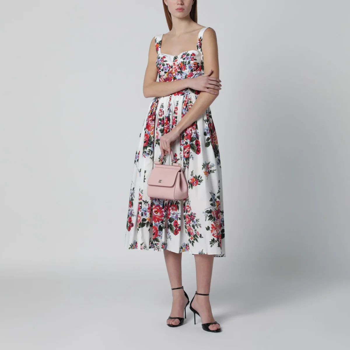 Abito bianco con stampa floreale - Image 3