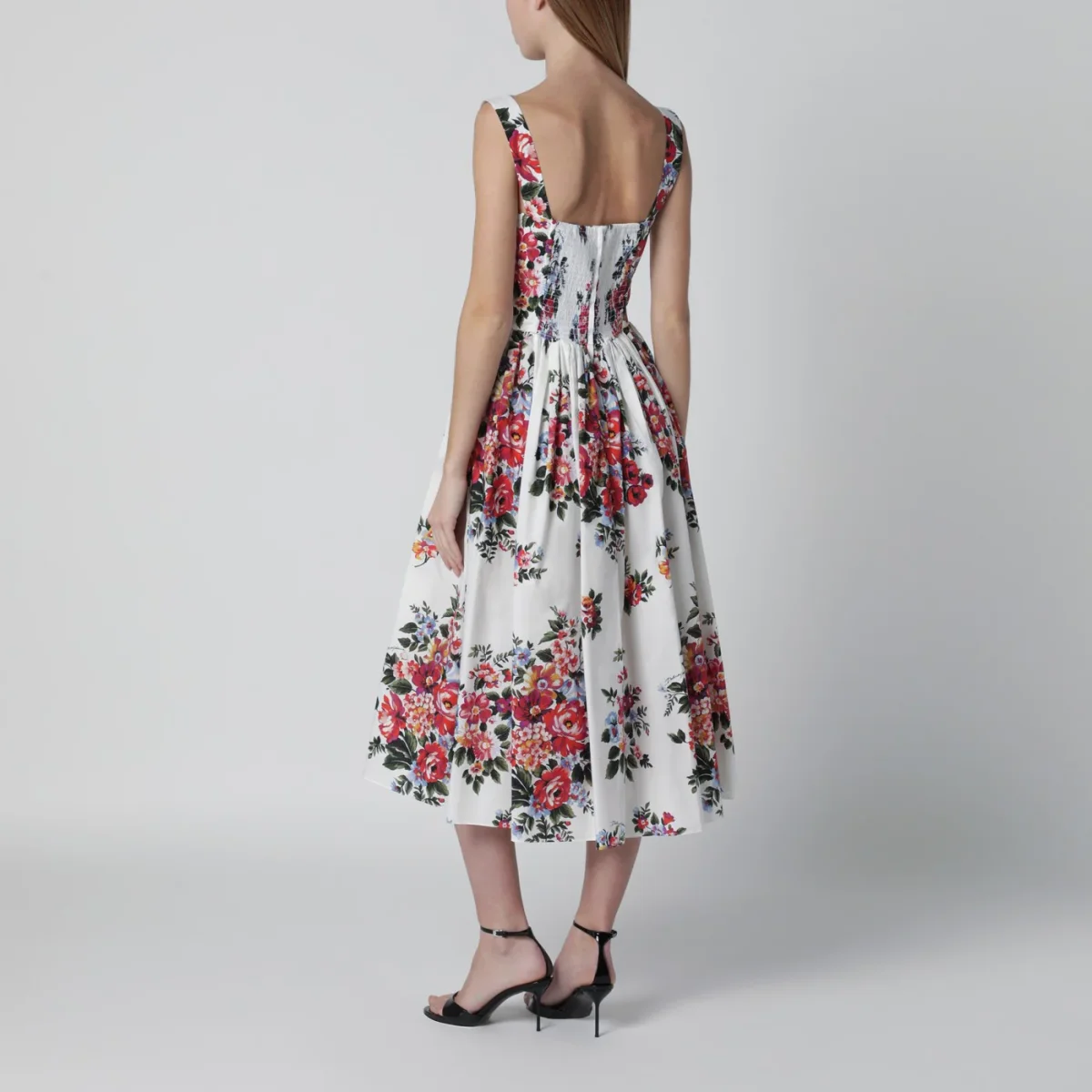 Abito bianco con stampa floreale - Image 4