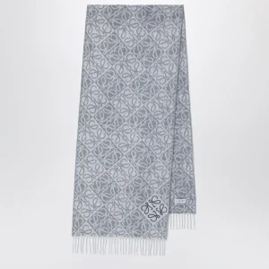 Sciarpa Anagram grigia in lana e cashmere