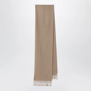 Sciarpa beige rosato in cashmere
