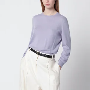 Maglia girocollo Sergio in cashmere viola