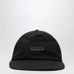 Cappello da baseball nero in nylon