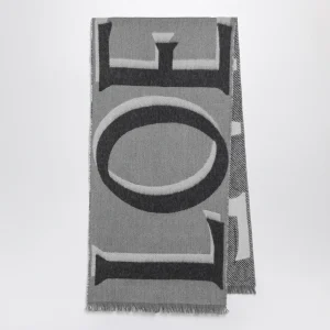 Sciarpa grigia in lana e cashmere