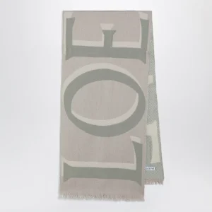 Sciarpa beige in lana e cashmere