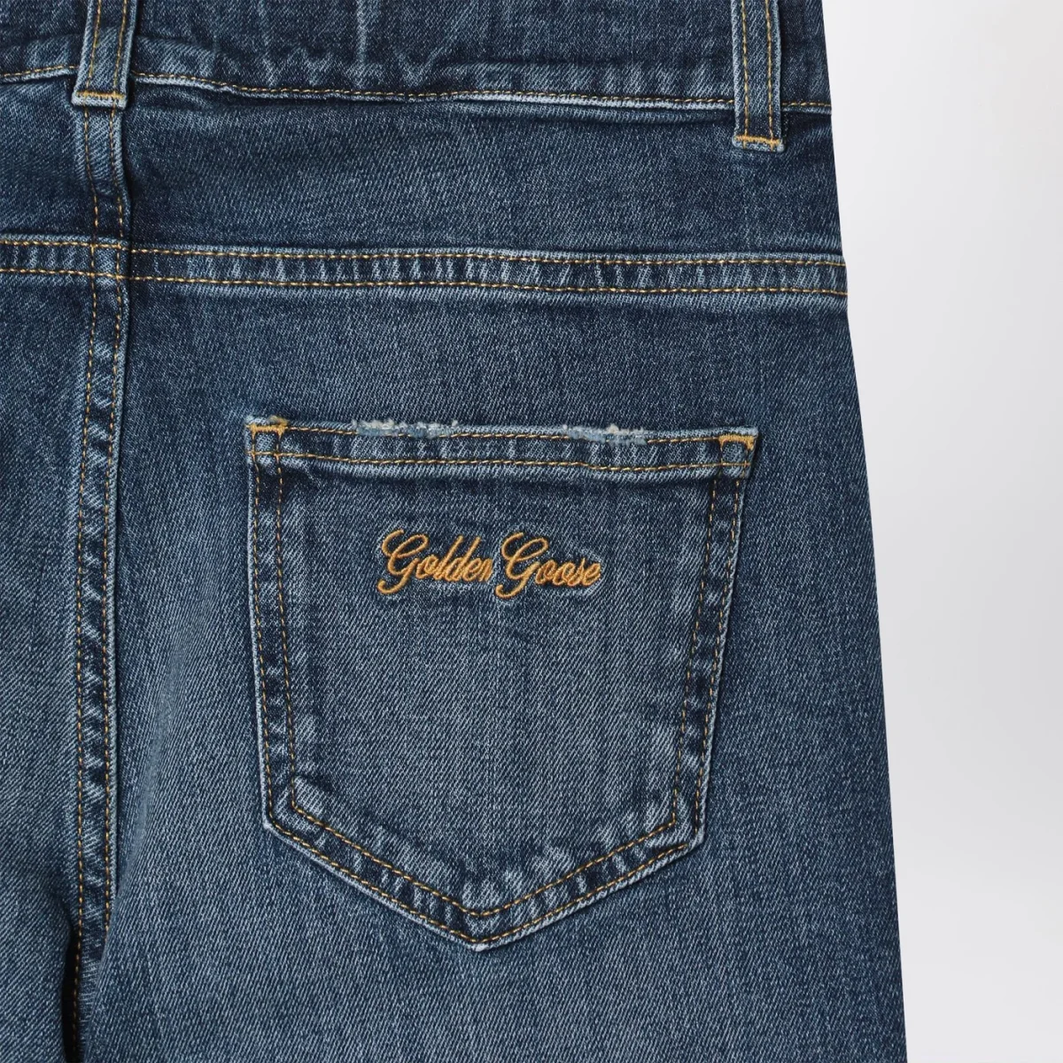 Jeans blu scuro effetto slavato – Image 4