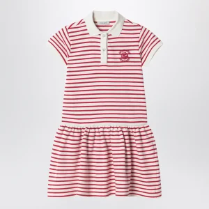 Abitino a polo a righe bianco/rosso