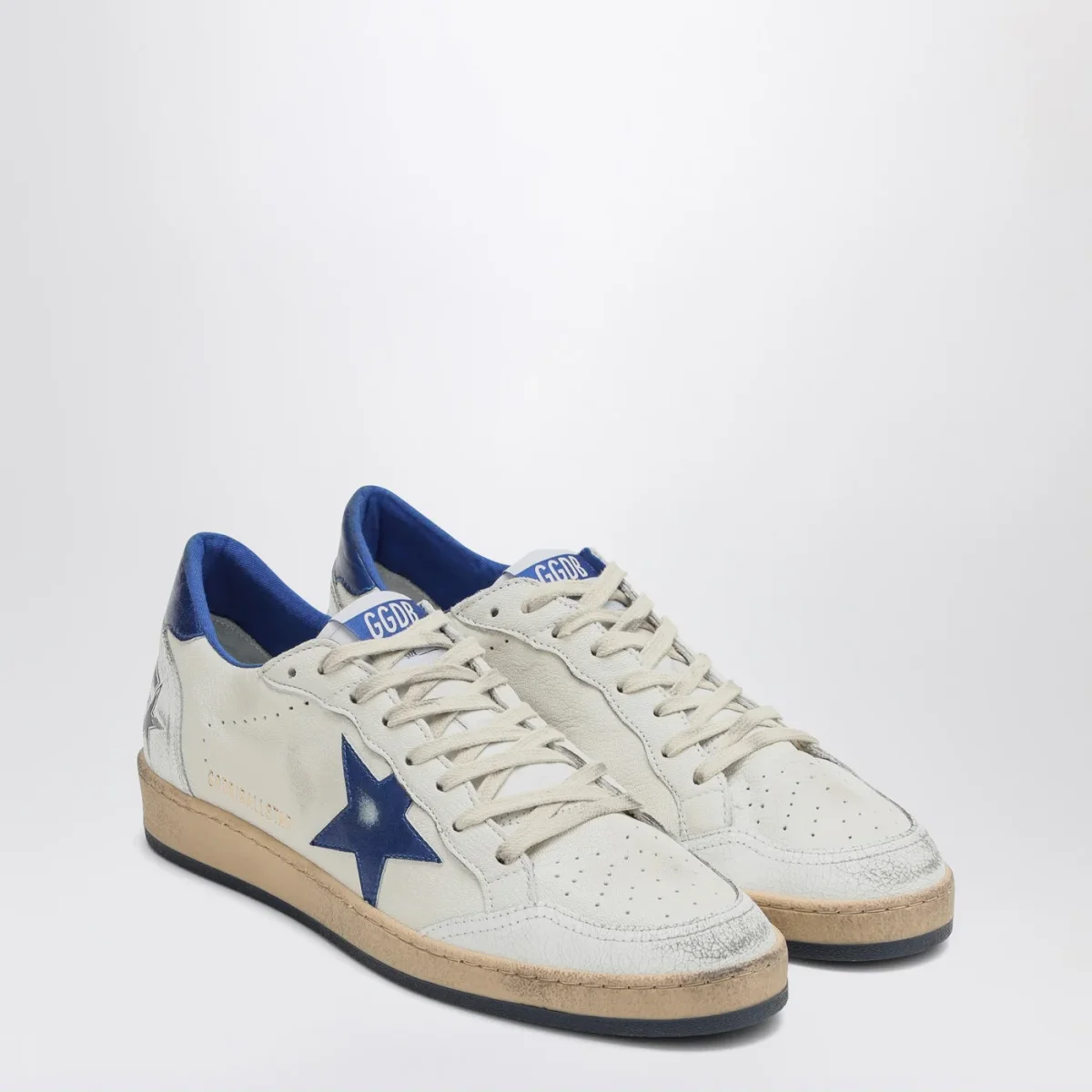 Sneakers Ballstar bianca/blu metallizzato – Image 3