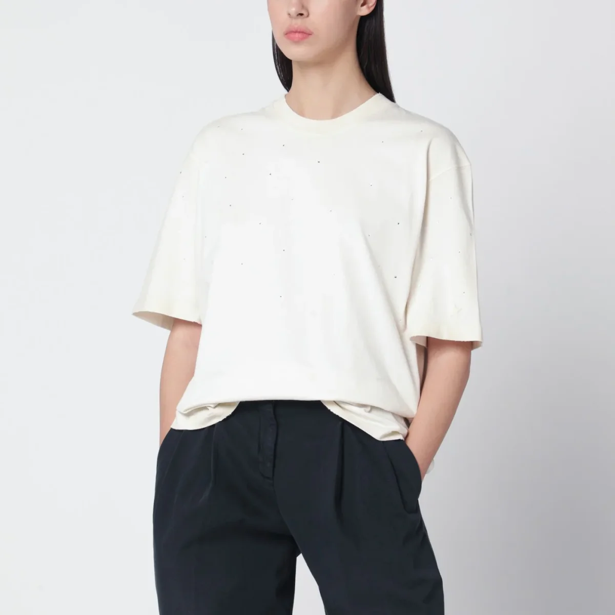 T-shirt Star bianca vintage in cotone