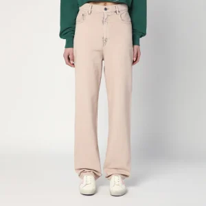 Jeans effetto dyed in denim rosa