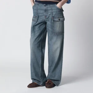 Jeans blu in denim washed