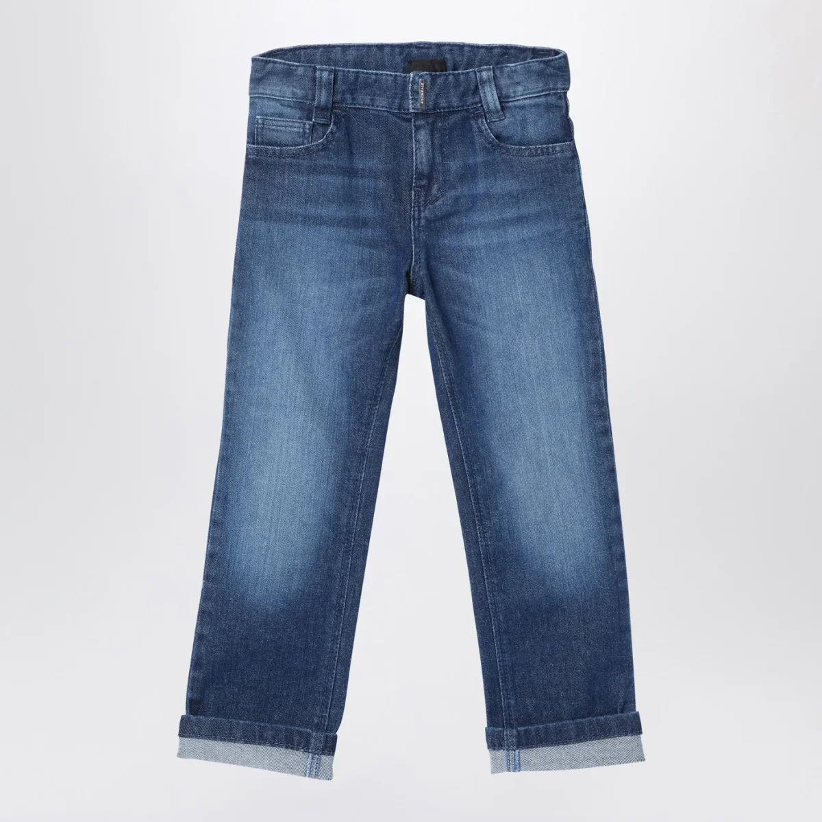 Jeans blu in denim slavato – Image 2