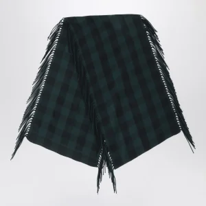 Scialle in lana e cashmere check verde British