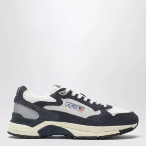Sneakers Hyperway in mesh e suede blu/argento