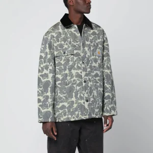 Tapestry Chore Coat Camo Duck Jacquard, Green/Tobacco