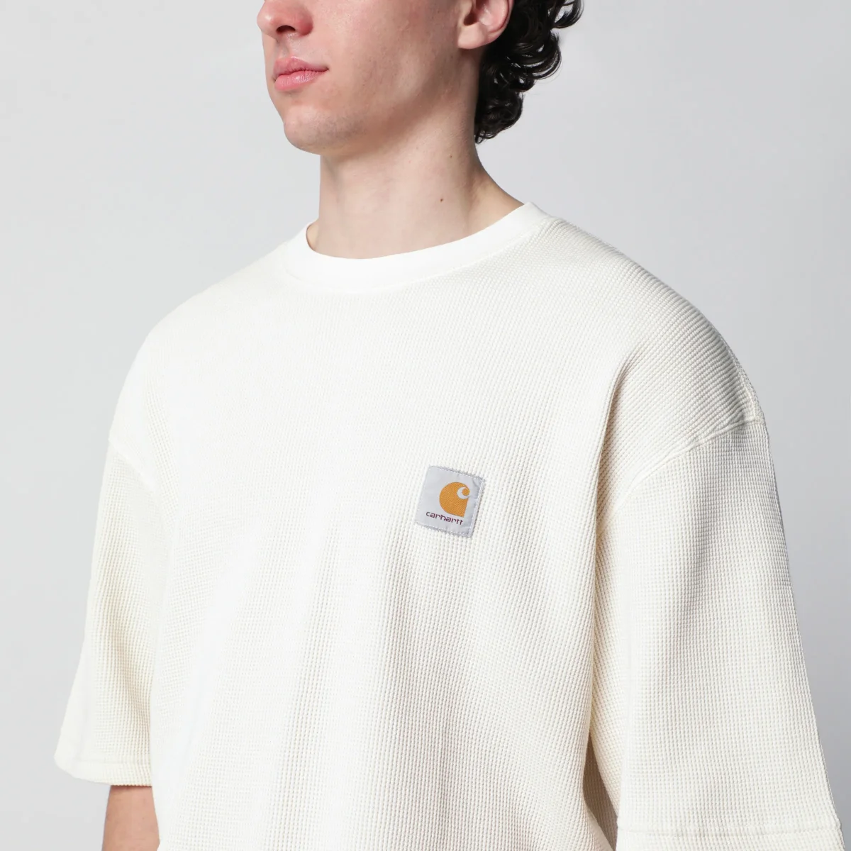 S/S Nelson Waffle T-Shirt Natural/Garment dyed - Image 5