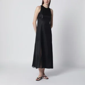 Abito Iraka in twill di seta nero