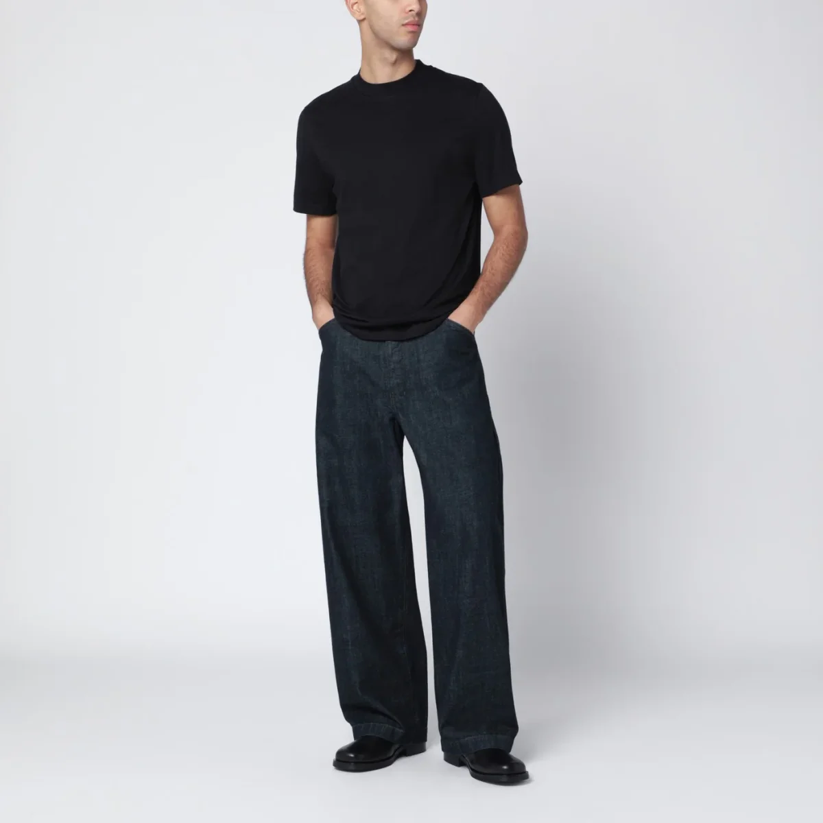 T-shirt nera in cotone – Image 3