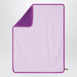 Set due pezzi reversibile a righe bianco/viola