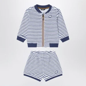 Completo Sponge bianco/blu cobalto a righe