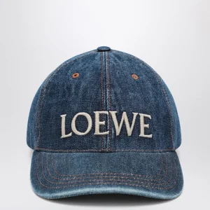 Cappello da baseball in denim con logo