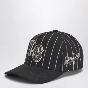 Cappello da baseball gessato nero