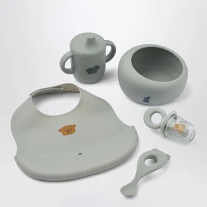 Set per lo svezzamento Mileah grigio azzurro