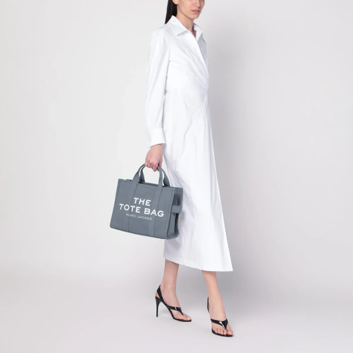 The Medium Tote Bag blu in canvas – Image 3