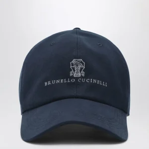 Cappello da baseball blu navy in cotone