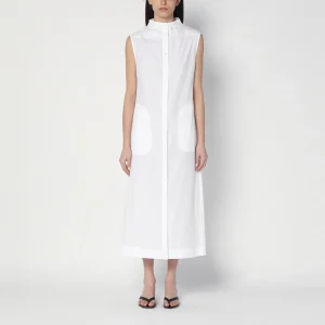 Abito chemisier bianco in cotone