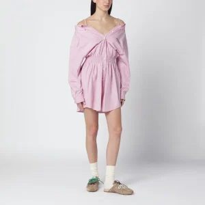 Abito chemisier rosa con spalline elastiche