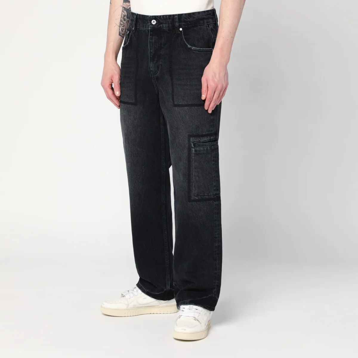 Jeans nero effetto slavato - Image 4