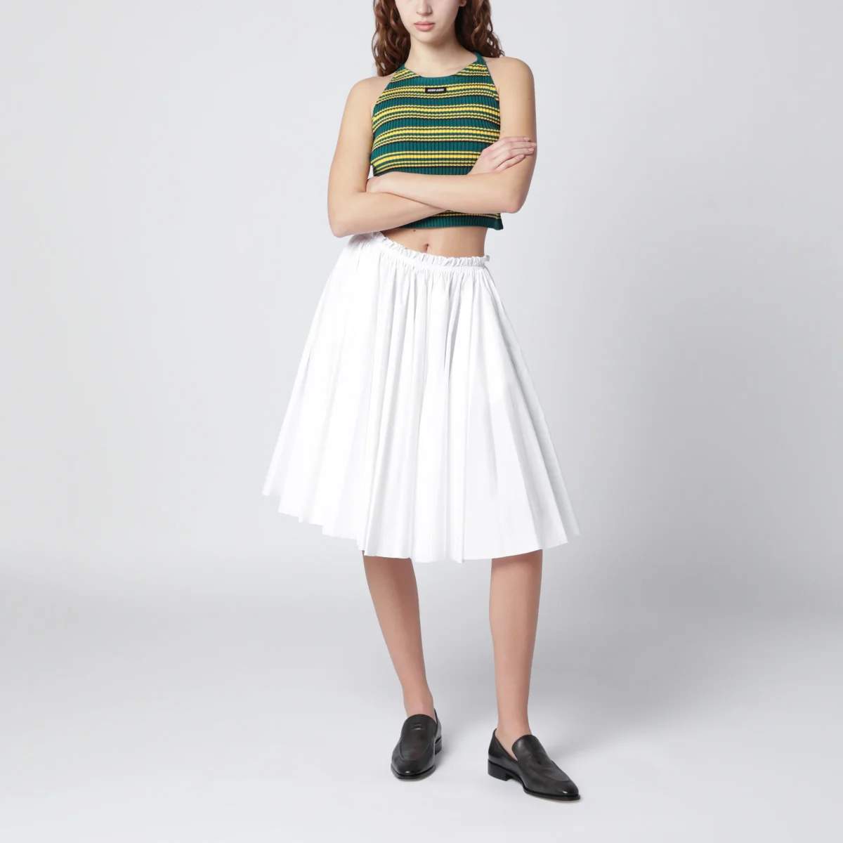 Top a righe verde bottiglia e giallo – Image 3