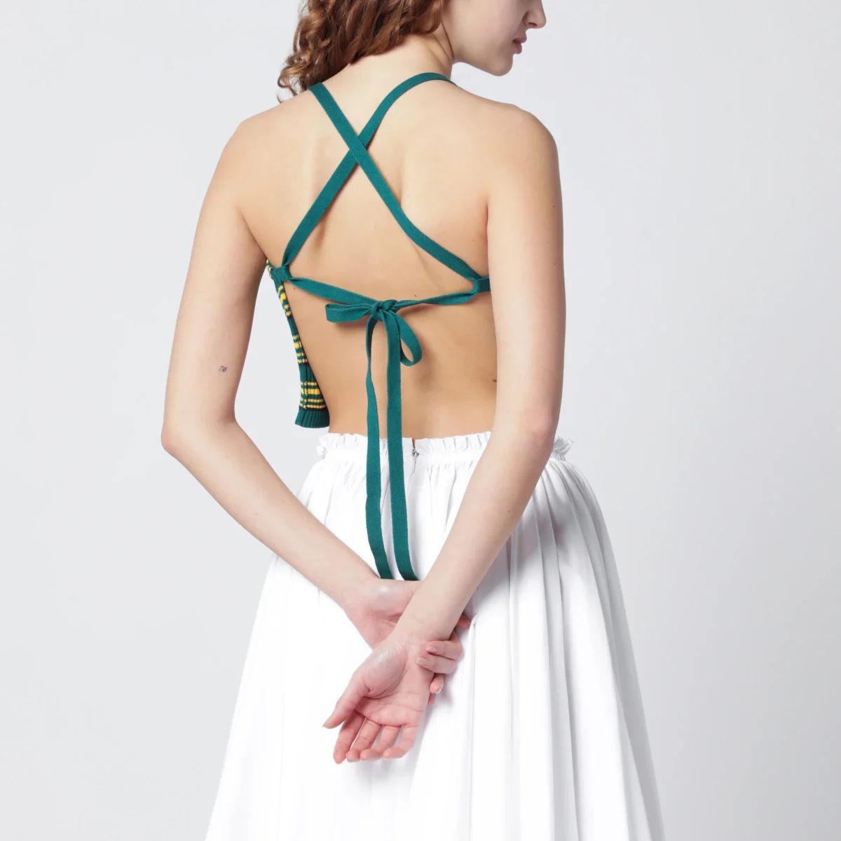 Top a righe verde bottiglia e giallo – Image 4