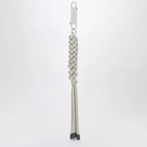 Portachiavi intrecciato color perla