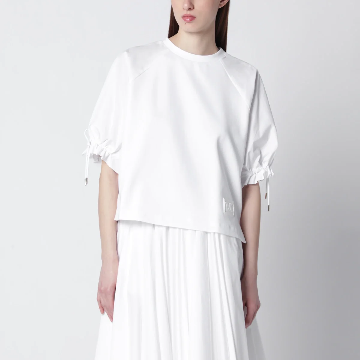 Top in jersey di misto cotone bianco ottico – Image 2