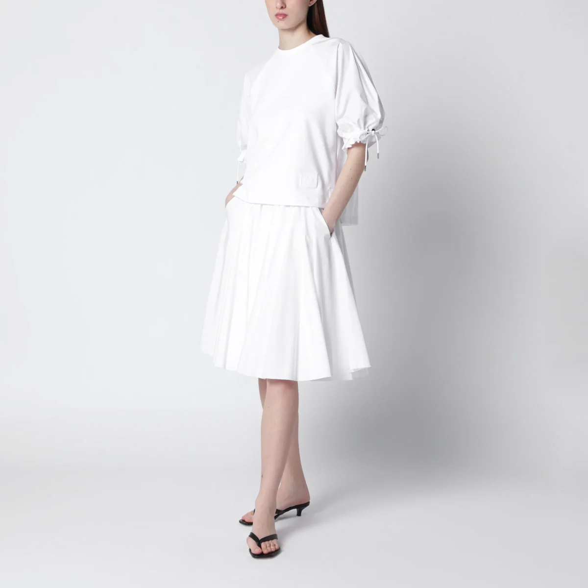 Top in jersey di misto cotone bianco ottico – Image 3