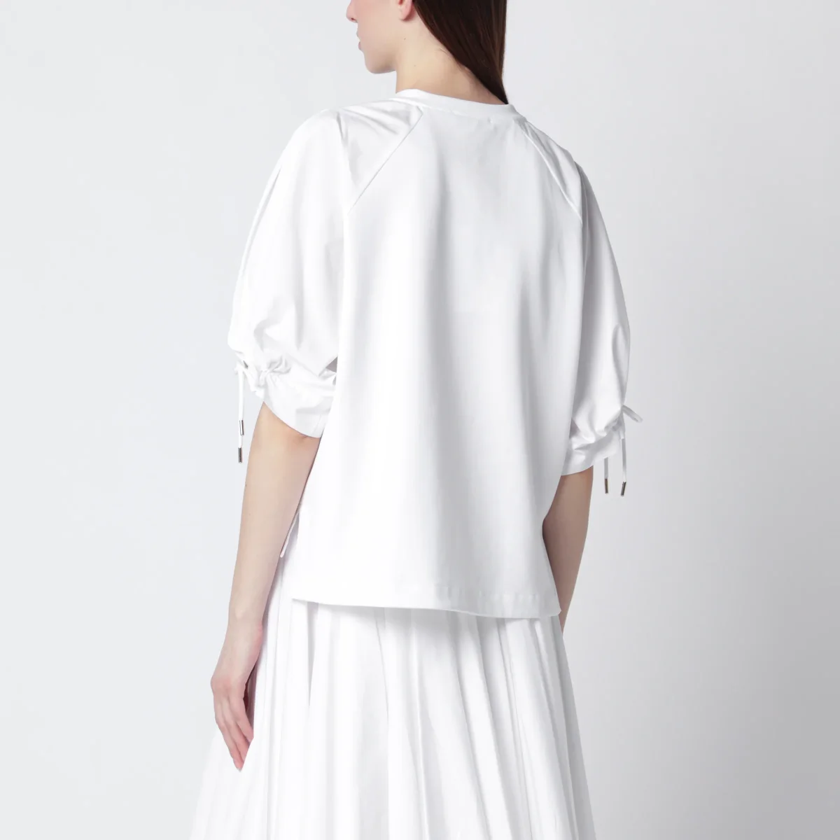 Top in jersey di misto cotone bianco ottico – Image 4