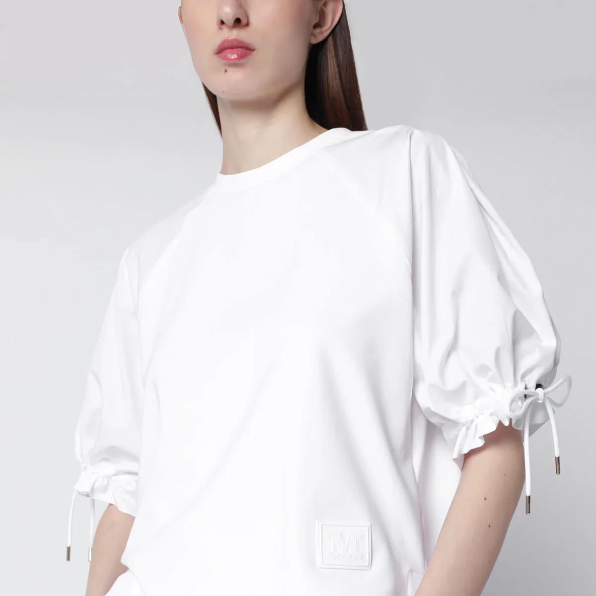 Top in jersey di misto cotone bianco ottico – Image 5