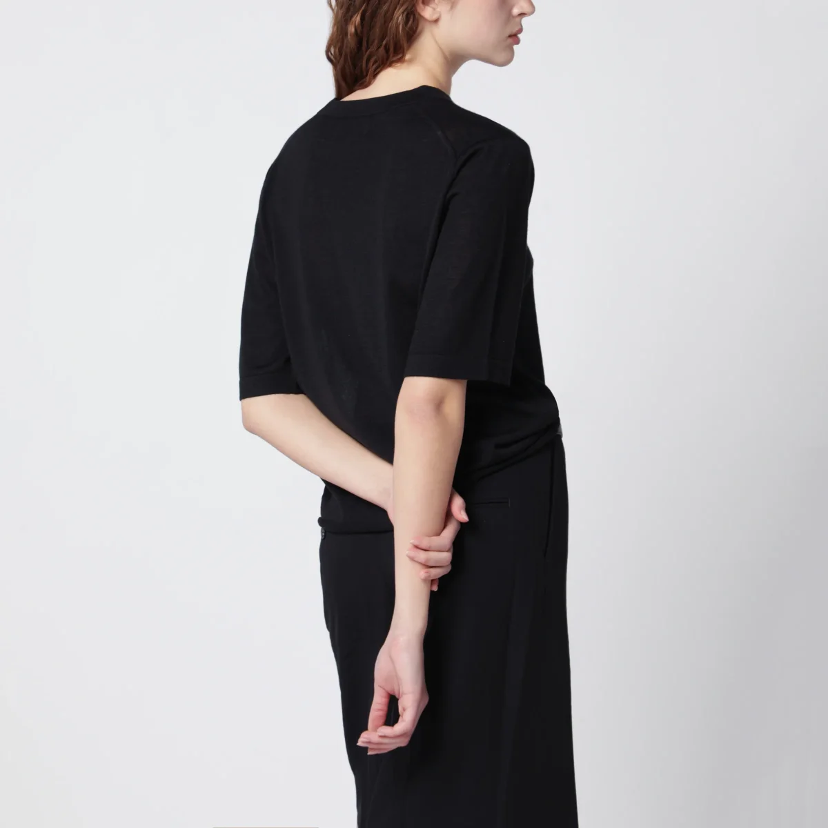 Top Nala in cashmere fluido nero – Image 4