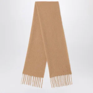 Sciarpa in lana e cashmere camel