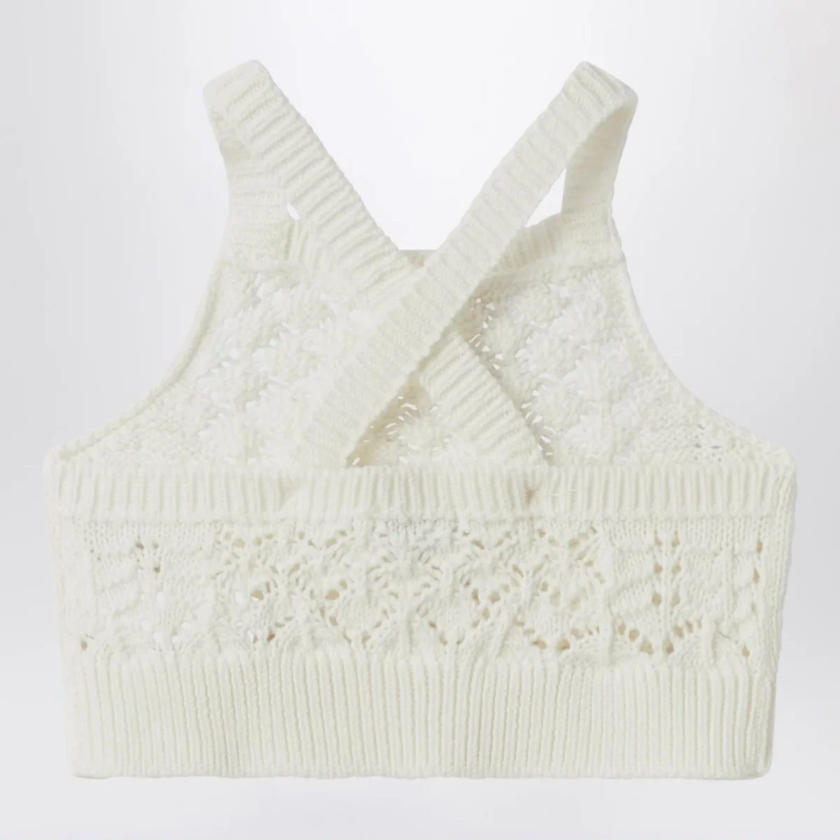 Top bianco latte in crochet – Image 3