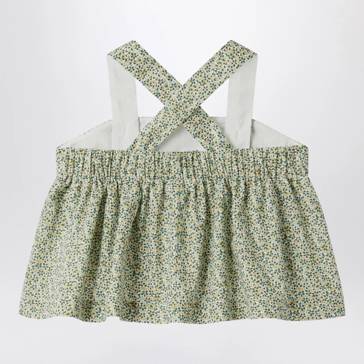 Top verde bosco in tessuto Liberty – Image 3