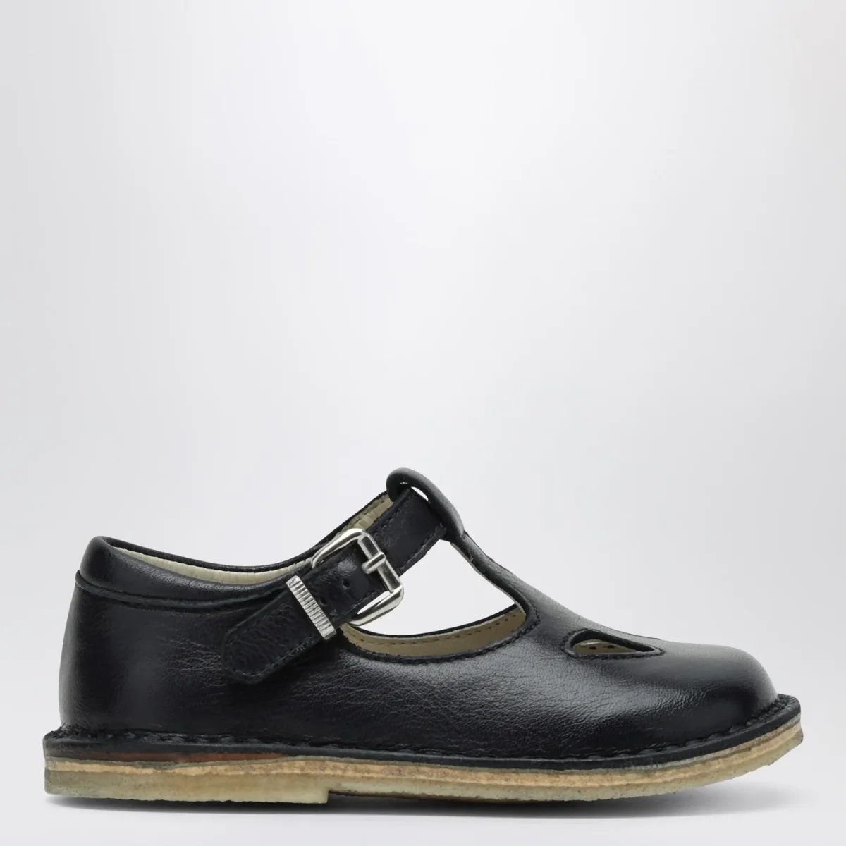 Sandalo con occhielli blu in pelle