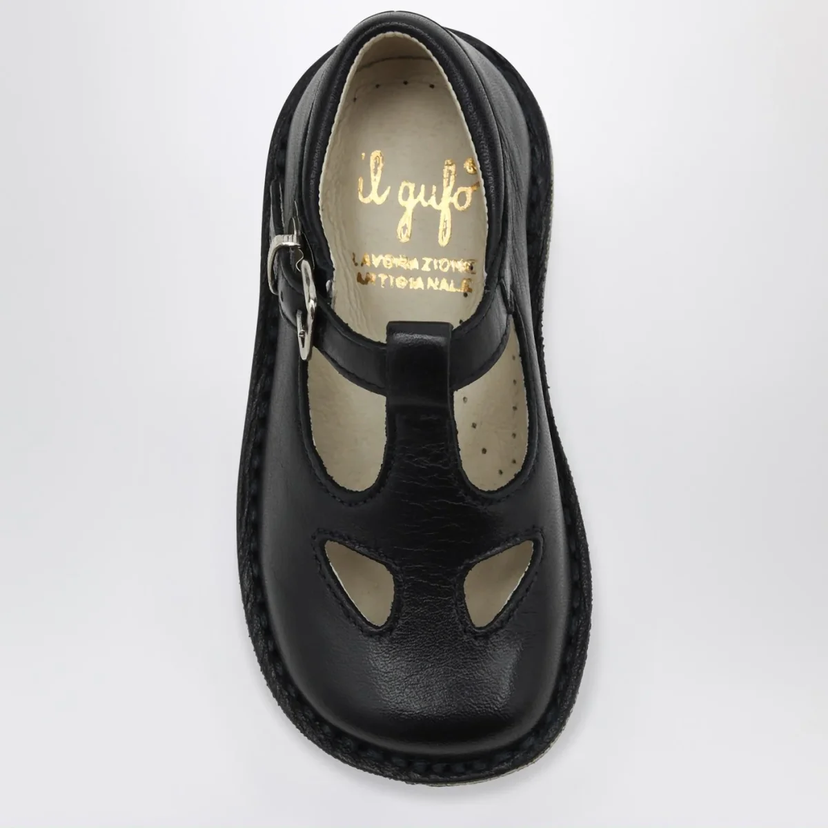 Sandalo con occhielli blu in pelle - Image 4