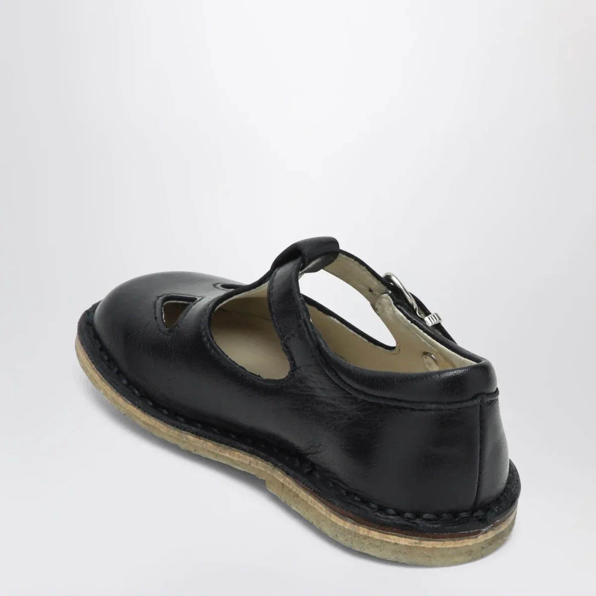 Sandalo con occhielli blu in pelle - Image 5