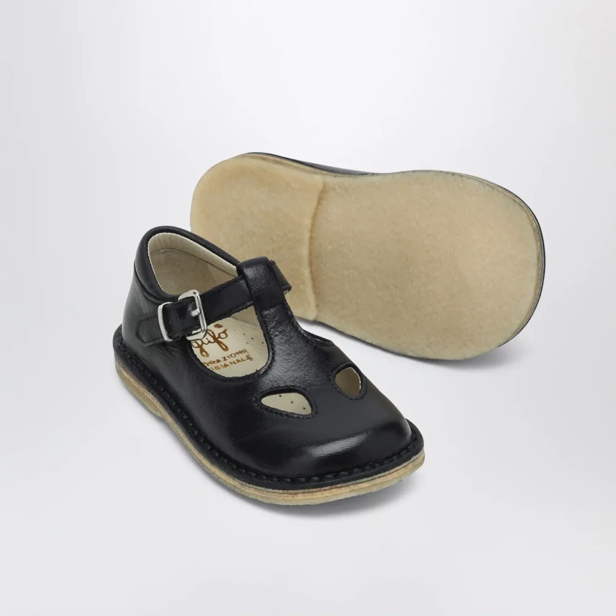 Sandalo con occhielli blu in pelle - Image 6